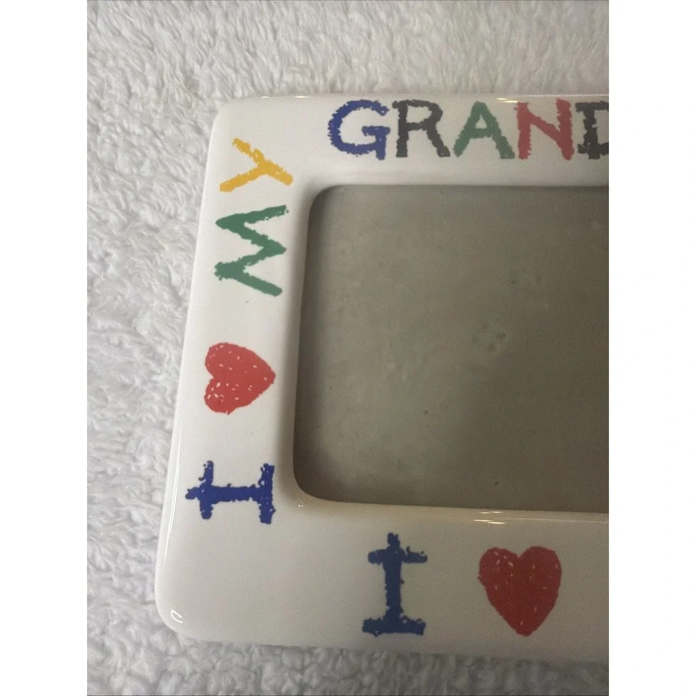 Vintage I Love My Grandma Ceramic Picture Frame 4x6